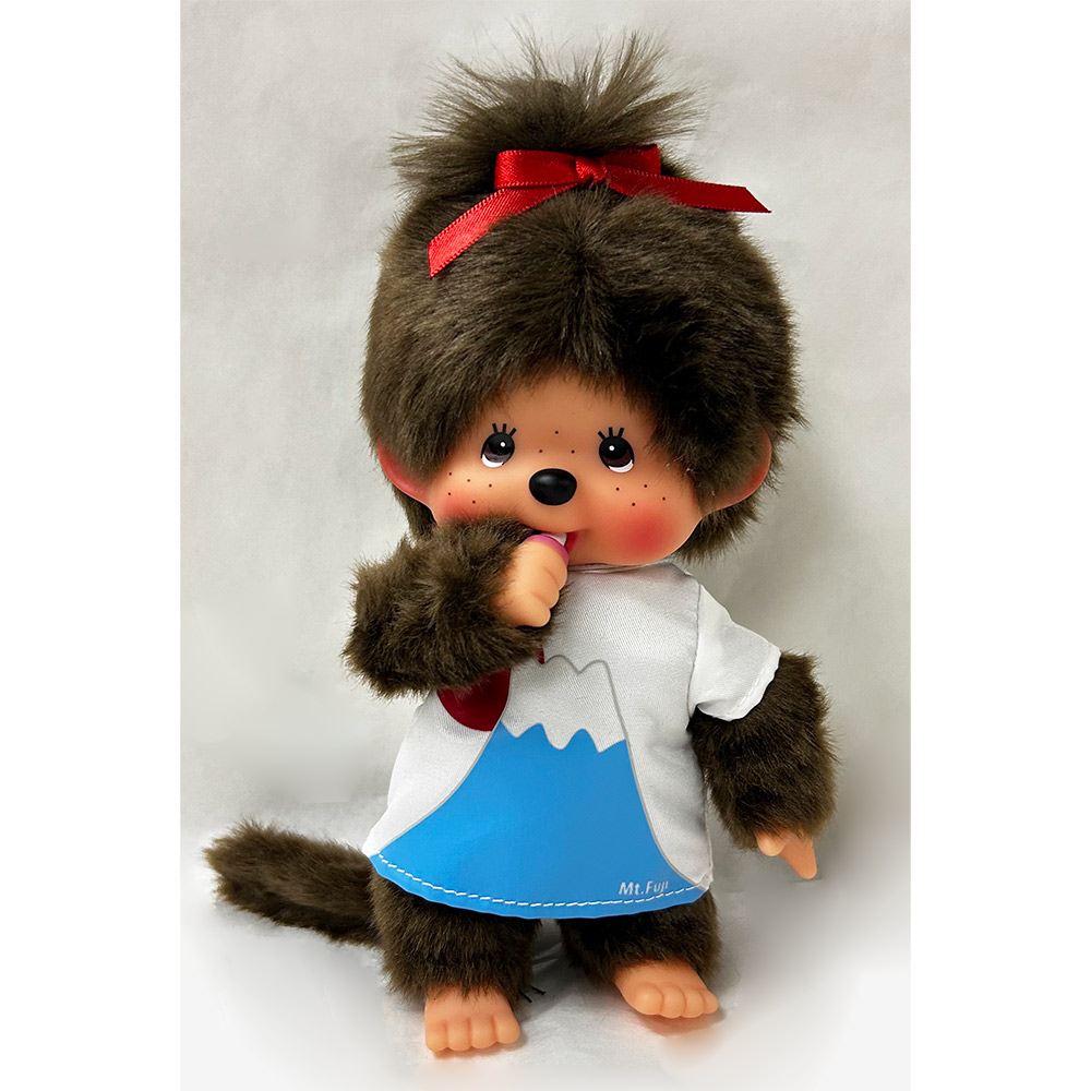 [พร้อมส่ง] ตุ๊กตา ม่อนชิชิ ภูเขาไฟฟูจิ Size S ม่อนชิชิจัง Monchhichi Mt. Fuji Girl 12 x 8 x 19 cm นำเข้าจากญี่ปุ่น ご当地モンチッチ 富士山Tシャツ S IPM-55
