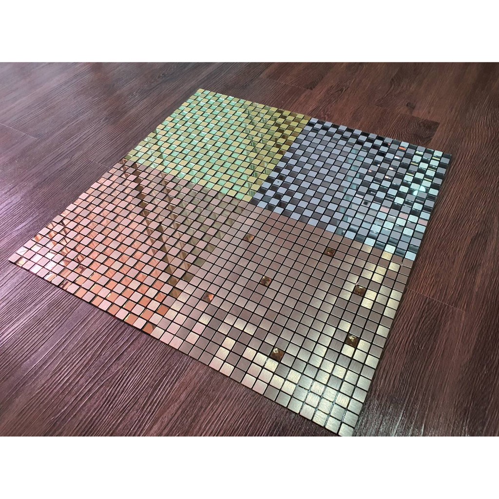โมเสกกระจก+อลูมิเนียม มีกาวในตัว ขนาด : 30x30 ซม.
