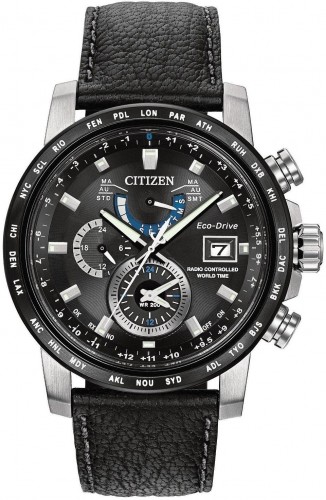Citizen AT9071-07E นาฬิกาผู้ชาย Eco-Drive Global Radio Controlled World Time AT Perpetual Men's Watch