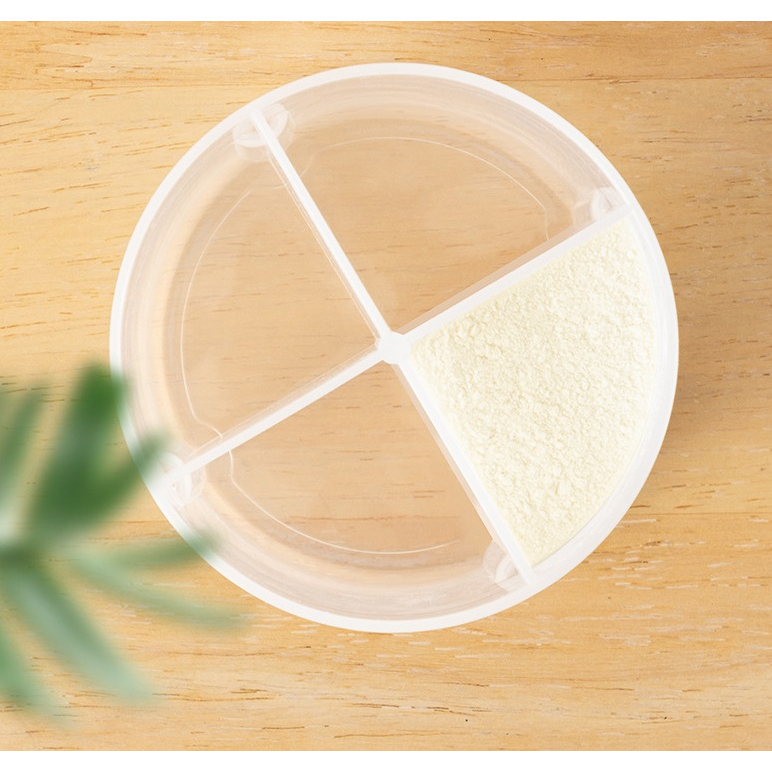 กล่องนมผงพกพา สี่ช่อง หมุนได้ กล่องเก็บอาหารเสริม