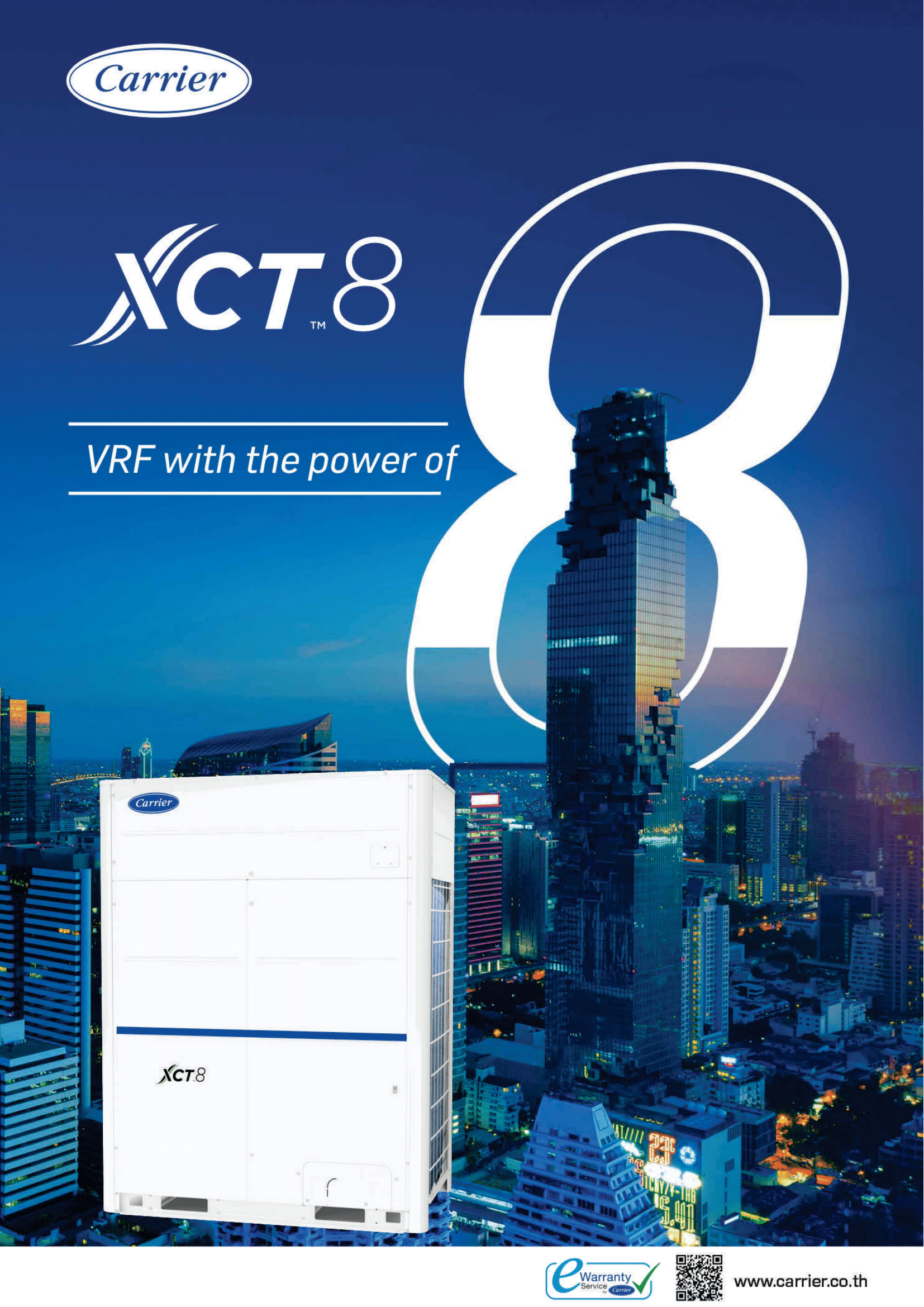เครื่องปรับอากาศ CARRIER VRF XCT8 CDU COMBINATION - STANDARD รุ่น 38VT072S88CTST (24+24+24)(Variable Refrigerant Flow)