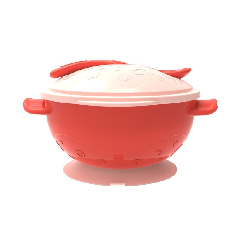 ชุดชามช้อน ก้นดูด ชามอาหารเด็กพร้อมฝาปิด