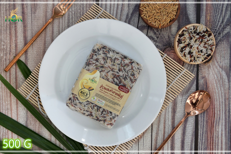 ข้าวปลอดสารผสมห้าสายพันธุ์ 500 g ข้าวเพื่อสุขภาพผสมห้าสายพันธุ์ 500g ข้าวปลอดสารเคมีผสมห้าสายพันธุ์ 500g ข้าวสุขภาพผสมห้าสายพันธุ์ 500g ข้าว 5 สายพันธุ์ Surin Organic 5 Multi-Grain Rice (Small Size 500 g) 500 กรัม