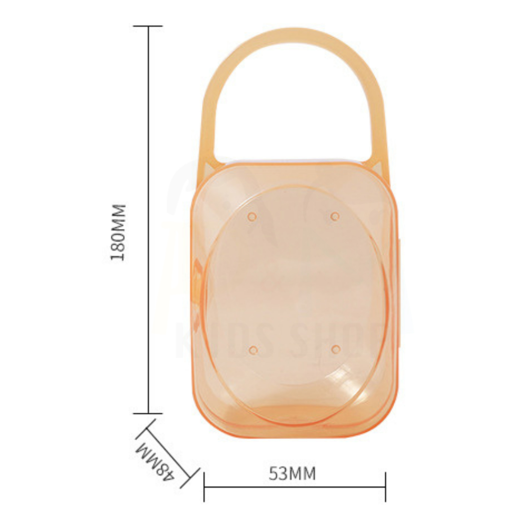 รุ่นสีชา กล่องเหลี่ยมเล็ก มีหูแขวน กล่องใส่จุกนมหลอก กล่องกันฝุ่นพกพา (ไม่รวมสินค้าภายในกล่อง)