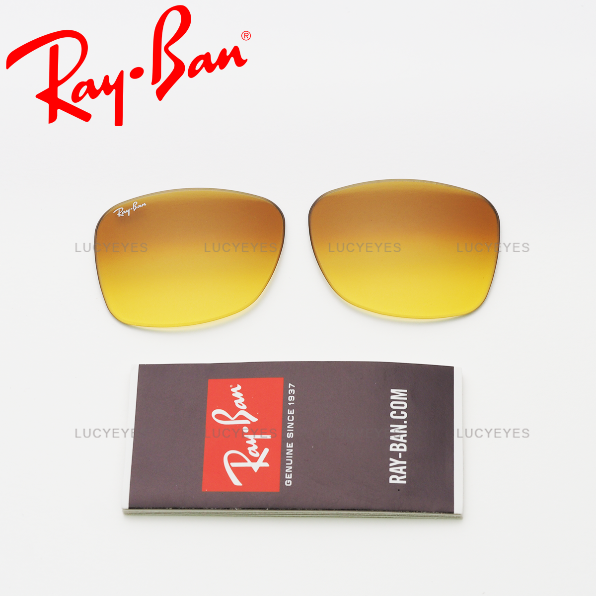 เลนส์ RAYBAN แท้ 100% RB2140, WAYFARER เลนส์สีเหลือง-น้ำตาลไล่สี (ขนาด 50)