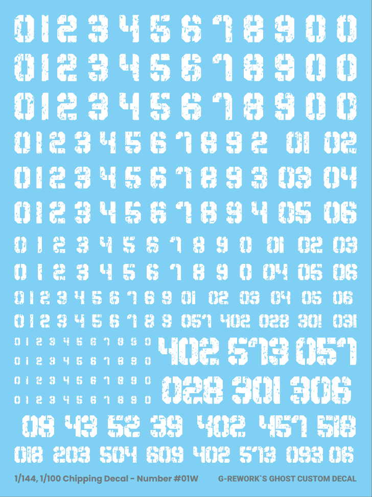 G-REWORK CUSTOM DECAL CHIPPING DECAL_NUMBER_01_WHITE