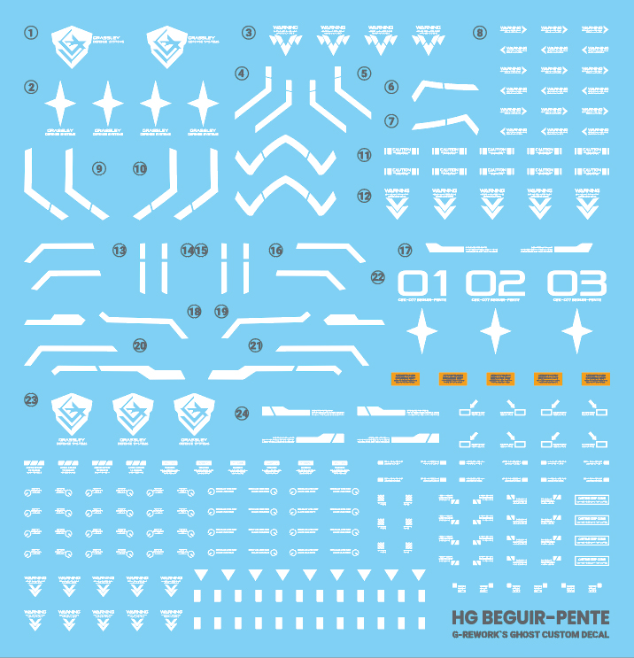 G-REWORK CUSTOM DECAL HG 1/144 BEGUIR-PENTE