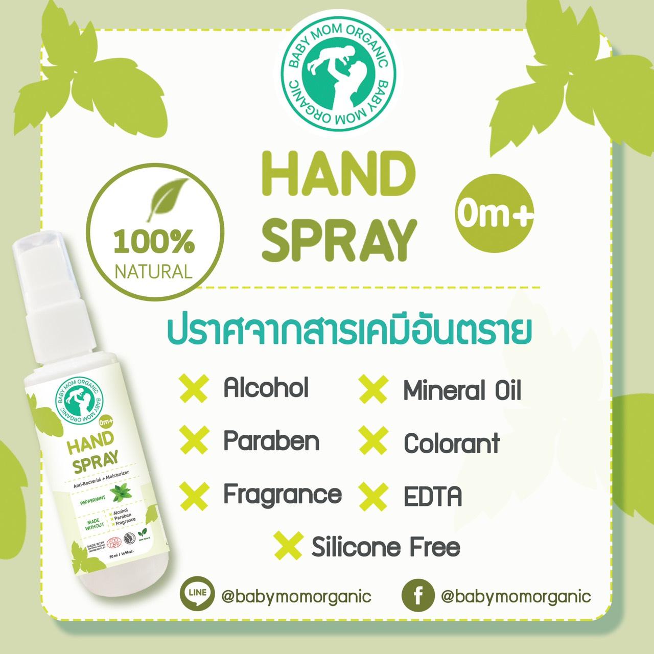 2 ขวด ขนาด 50 Ml สเปรย์ขจัดเชื้อโรค Hand spray ใช้ได้ตั้งแต่เด็กแรกเกิด 0+