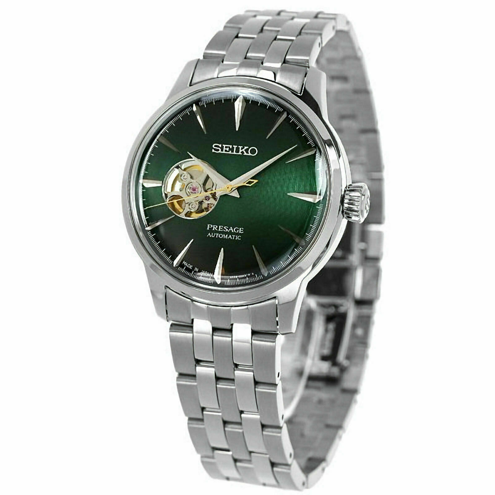 Seiko SSA441J1 นาฬิกาผู้ชาย Presage Cocktail Time Grasshopper Open Heart Automatic Made in Japan Men's Watch