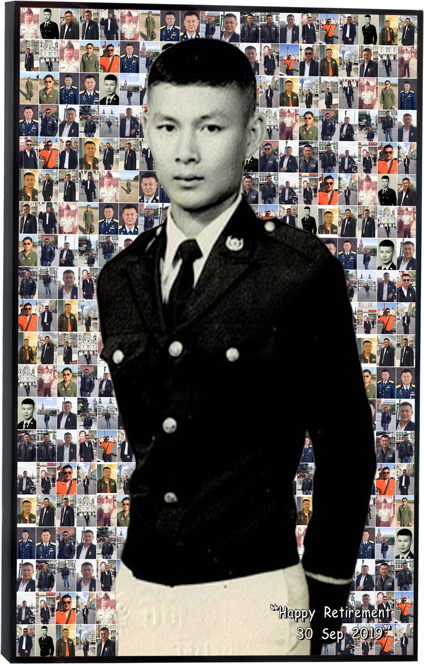 ของขวัญวันเกษียณอายุ Mosaic Photo ขนาด20x30 นิ้ว + กรอบลอย เคลือบด้าน