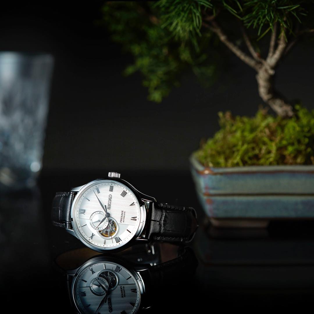 Seiko SSA379 นาฬิกาผู้ชาย Seiko รุ่น SSA379, Presage Automatic White Dial Black Leather Strap Men's Watch