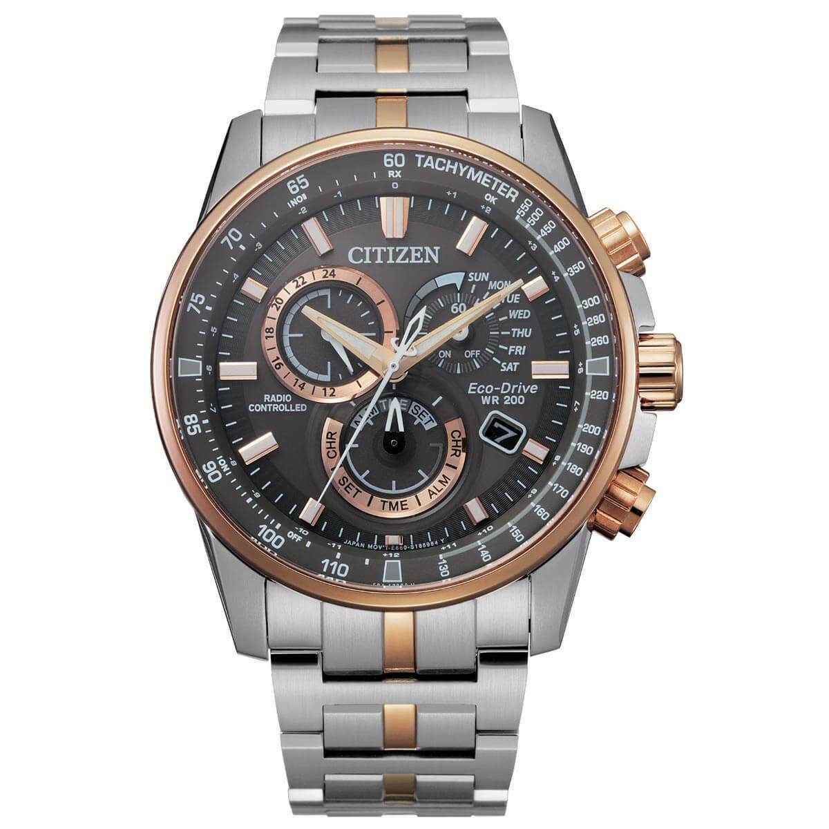 Citizen CB5886-58H นาฬิกาผู้ชาย Eco-Drive PCAT Radio Controlled Perpetual Chrono A-T Men's Watch
