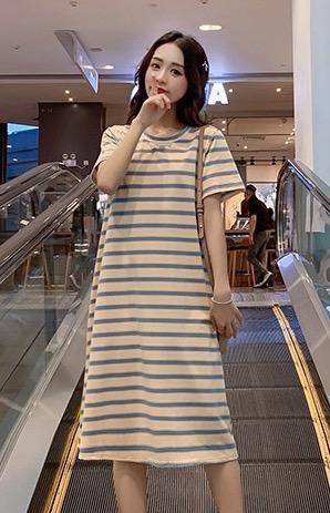 ชุดคลุมท้องแฟชั่นน่ารัก ผ้ายืดนิ่ม ไม่ร้อน ลายและสี สวยค่ะ M L XL XXL