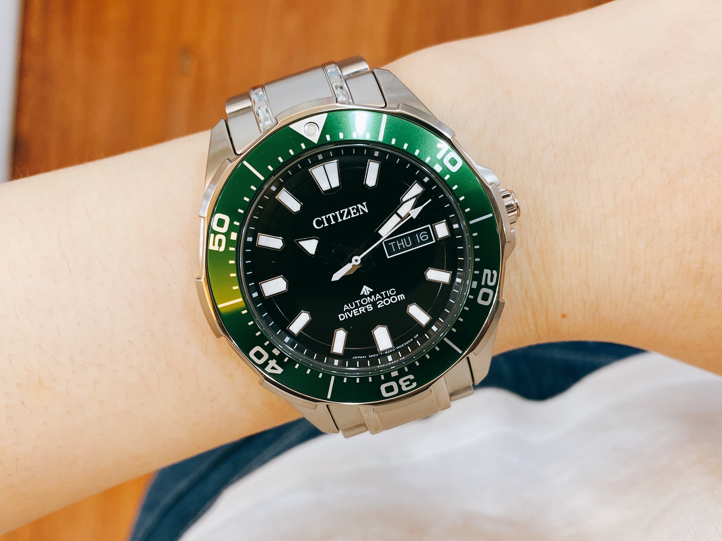 Citizen NY0071-81E นาฬิกาผู้ชาย Promaster Marine Automatic Divers Super Titanium Men's Watch