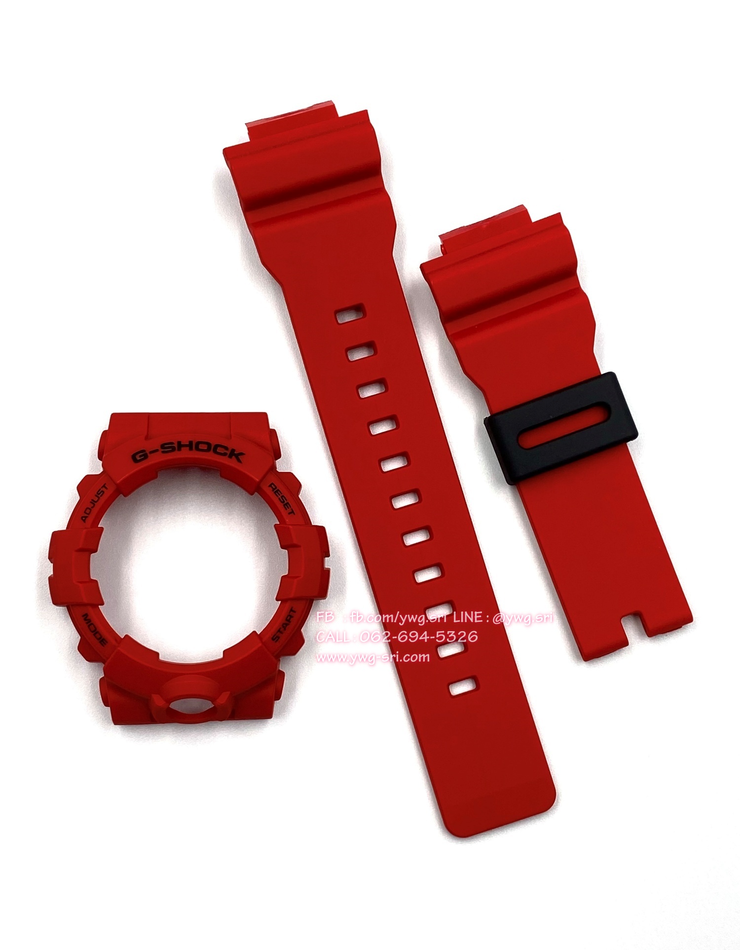 กรอบสาย G-SHOCK แท้✅ สีแดงด้านฟอนต์ดำ ใส่ได้กับรุ่น GA-800 ,GA-810