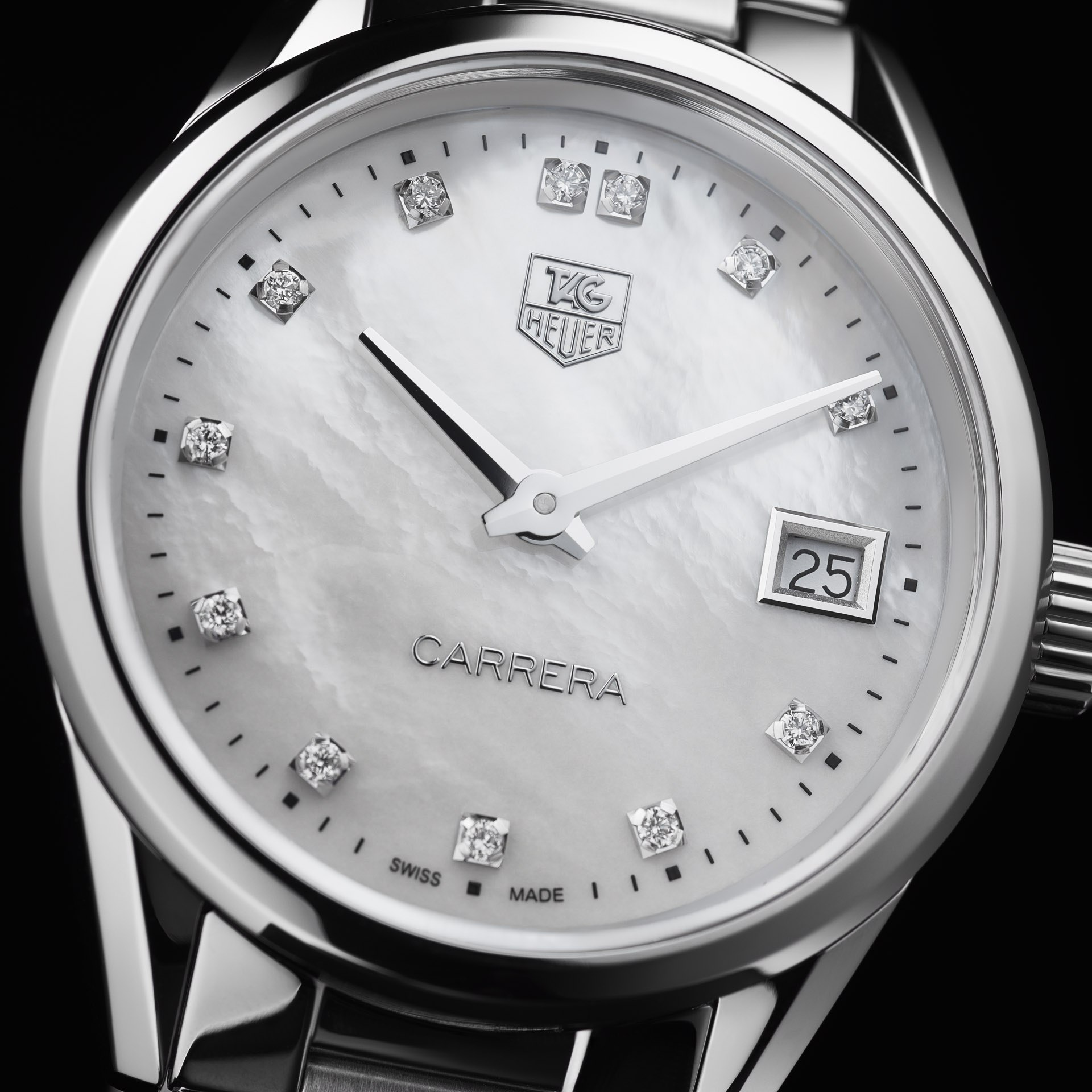 Tag Heuer WAR1314.BA0778 นาฬิกาผู้หญิง Carrera Stainless Steel Diamonds 100M - ∅32 mm Women's Watch