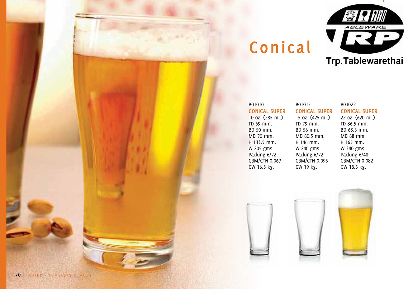 แก้วเบียร์วีว่าฟู้ดเทด,Viva Footed Beer Glass,รุ่น B16315,ความจุ 14 3/4 oz.420 ml,กว้าง 80 mm.สูง 240 mm,แพ็ค 6/24 ใบ/ลัง