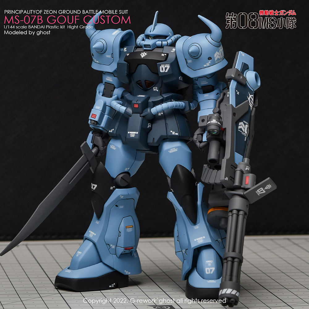 G-REWORK CUSTOM DECAL HG 1/144 MS-07B GOUF CUSTOM
