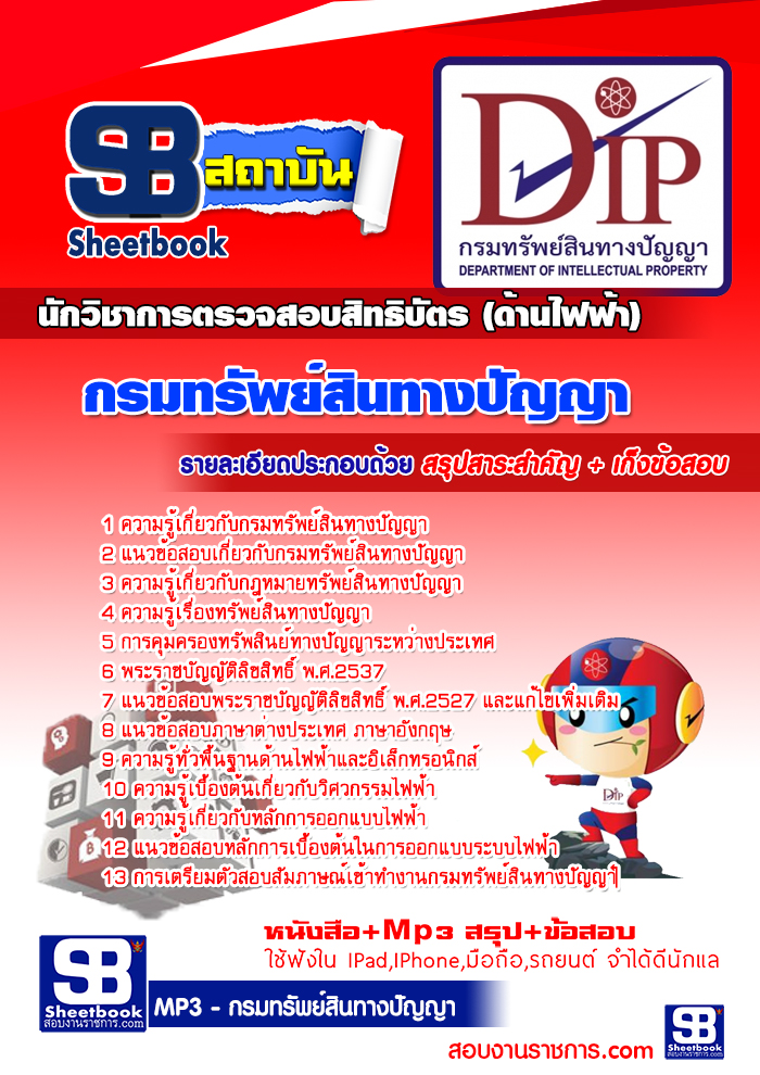 แนวข้อสอบ นักวิชาการตรวจสอบสิทธิบัตร (ด้านไฟฟ้า) กรมทรัพย์สินทางปัญญา อัปเดตใหม่ 2568