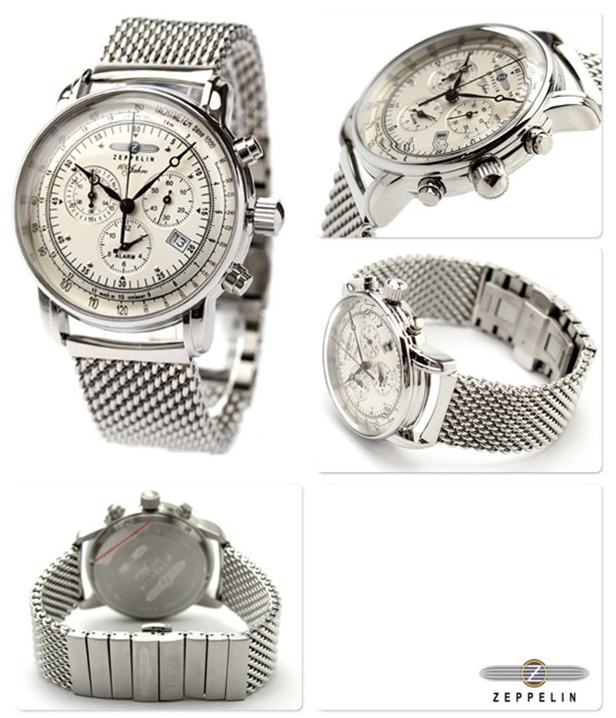 Zeppelin 7680M-1 นาฬิกาผู้ชาย Zeppelin Model 7680M-1, Series 100 Years Zeppelin ED.1 Chronograph Quartz Men's Watch Made In Germany