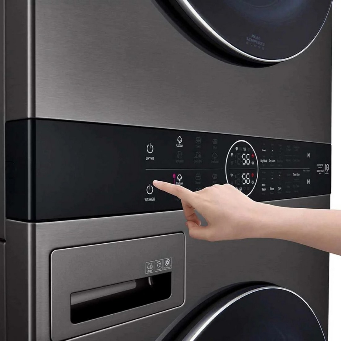 [ผ่อน0%] LG เครื่องซักผ้า 21 กก. เครื่องอบผ้า 16 กก. พร้อม Smart WI-FI control สีดำ WT2116SHBB (ชลบุรีส่งฟรี)