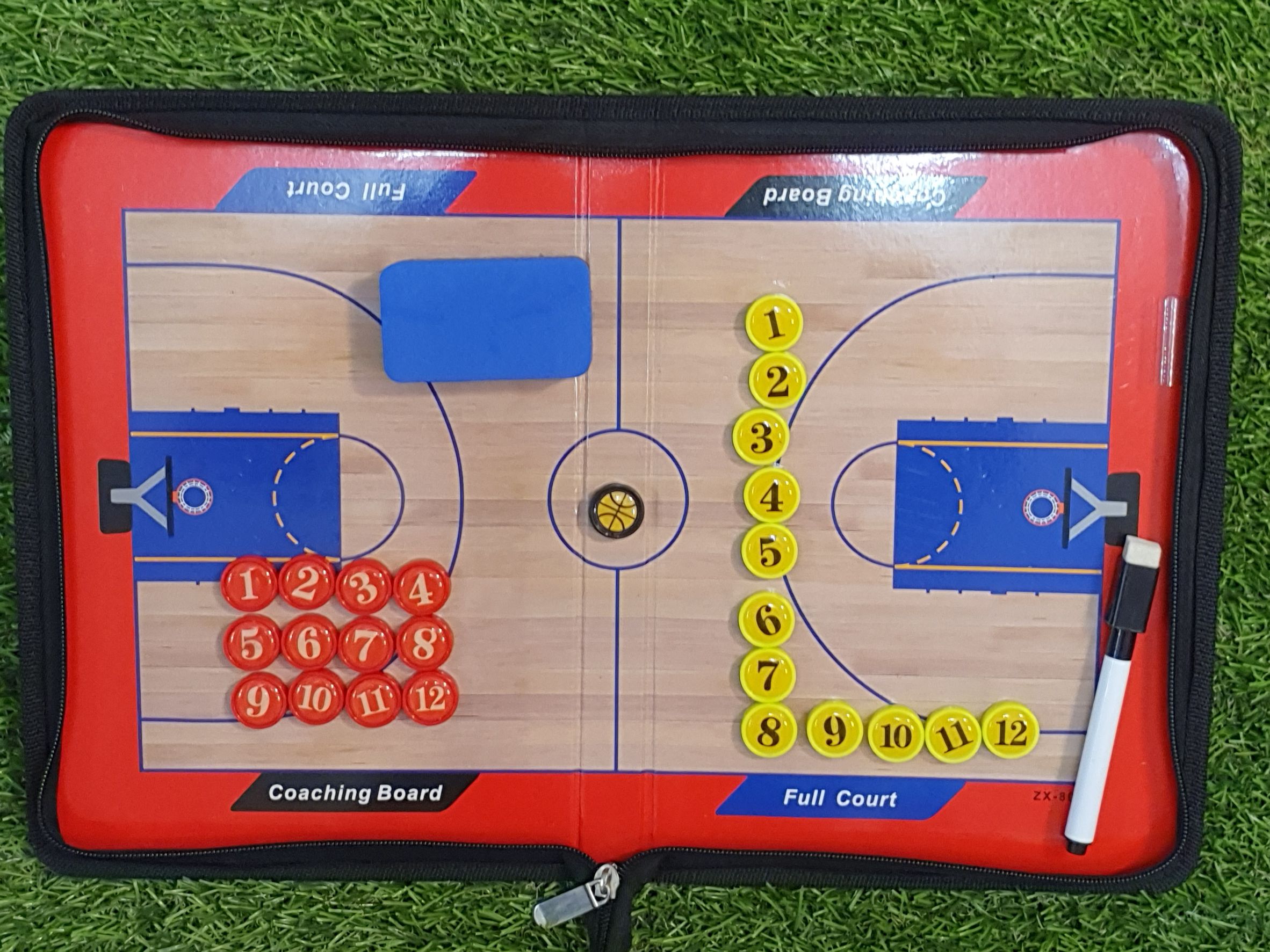 Coach board กระดานวางแผนบาสเก็ตบอล (แม่เหล็ก) มีซิป