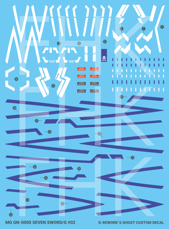 G-REWORK CUSTOM DECAL MG 1/100 OO GUNDAM + SEVEN SWORD