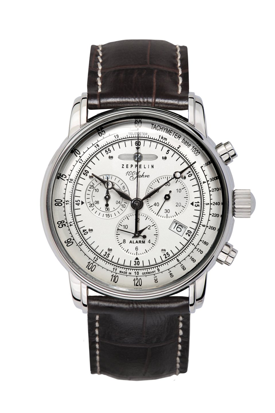 Zeppelin 7680-1 นาฬิกาผู้ชาย Zeppelin Model 7680-1, Series 100 Years Zeppelin ED.1 Chronograph Quartz Men's Watch Made In Germany
