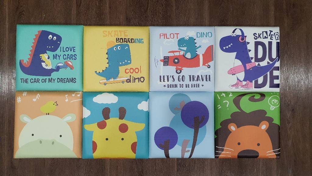 บุผนังกันกระแทก ลายการ์ตูน ขนาด 30x30 ซม. หนา 3.3 ซม. ชุด 2/2