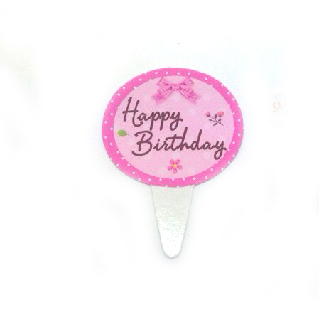 ป้ายtagเล็ก HBD(ปักเค้ก) แพคละ 100ชิ้น