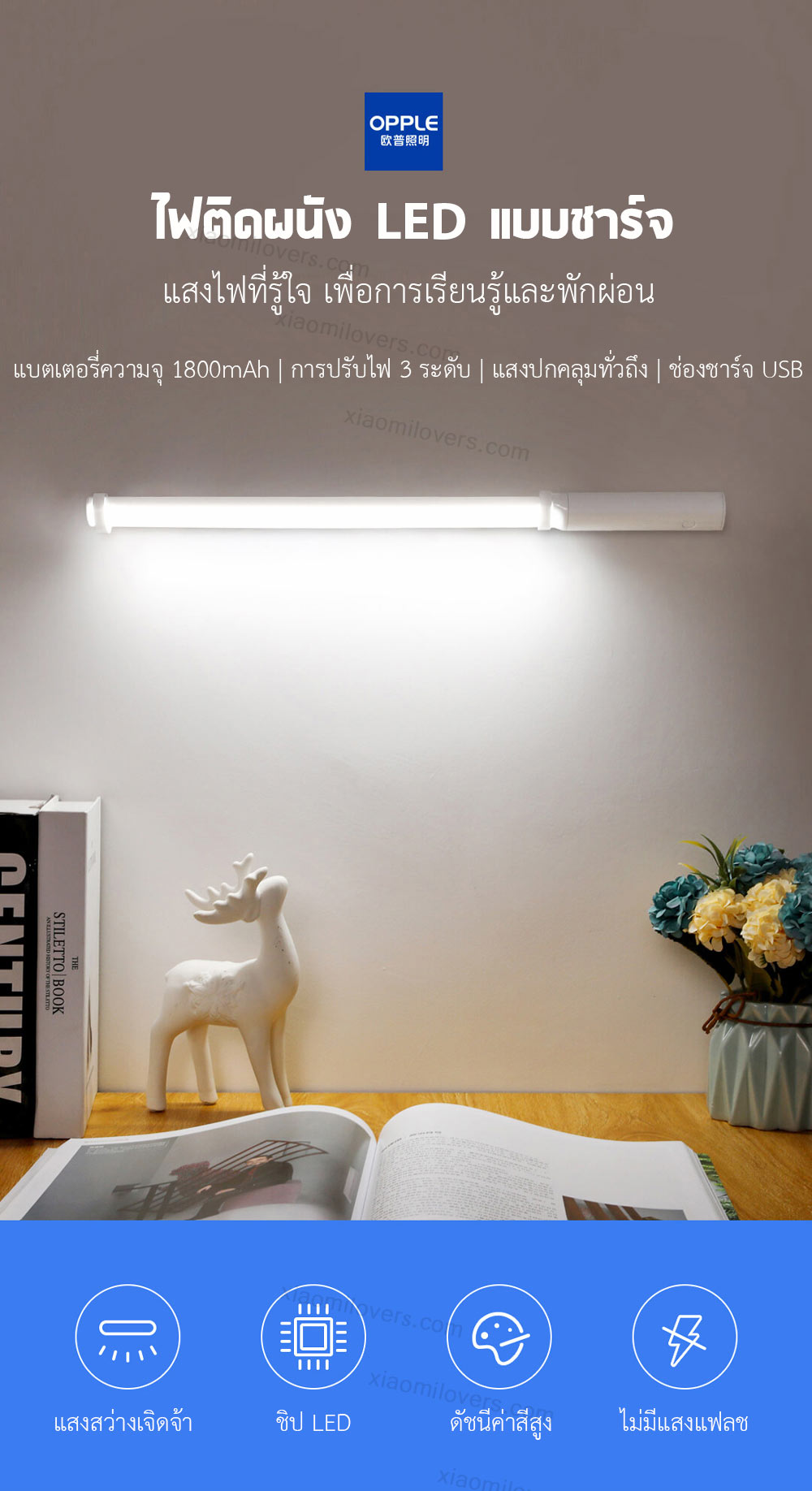Xiaomi OPPLE Charging LED Wall Light - ไฟแอลอีดีติดผนังแบบพกพา