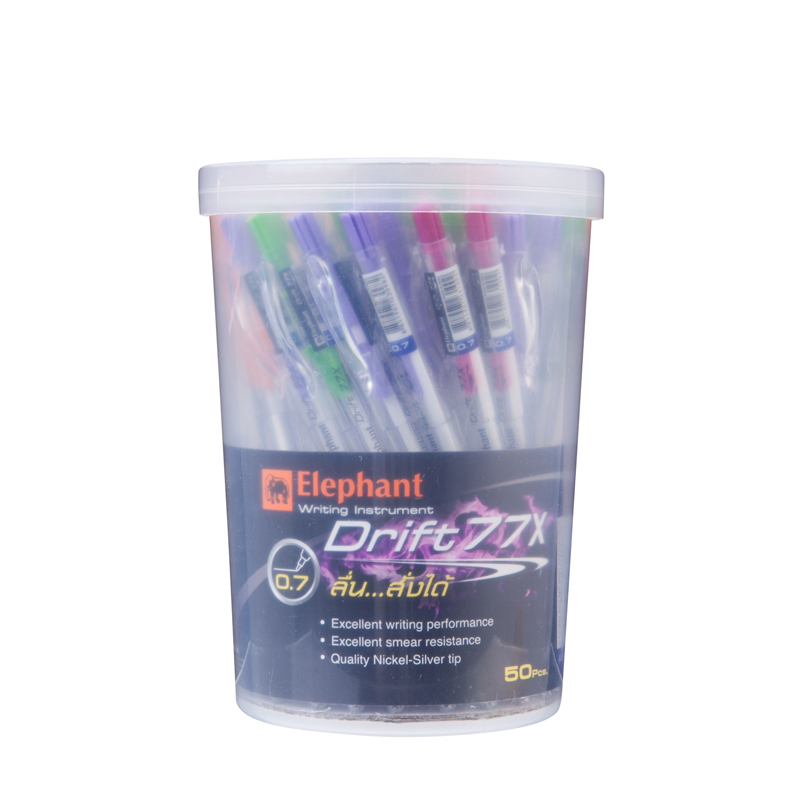 ปากกาลูกลื่น ตราช้าง Drift 77X หัว หมึกสีน้ำเงิน