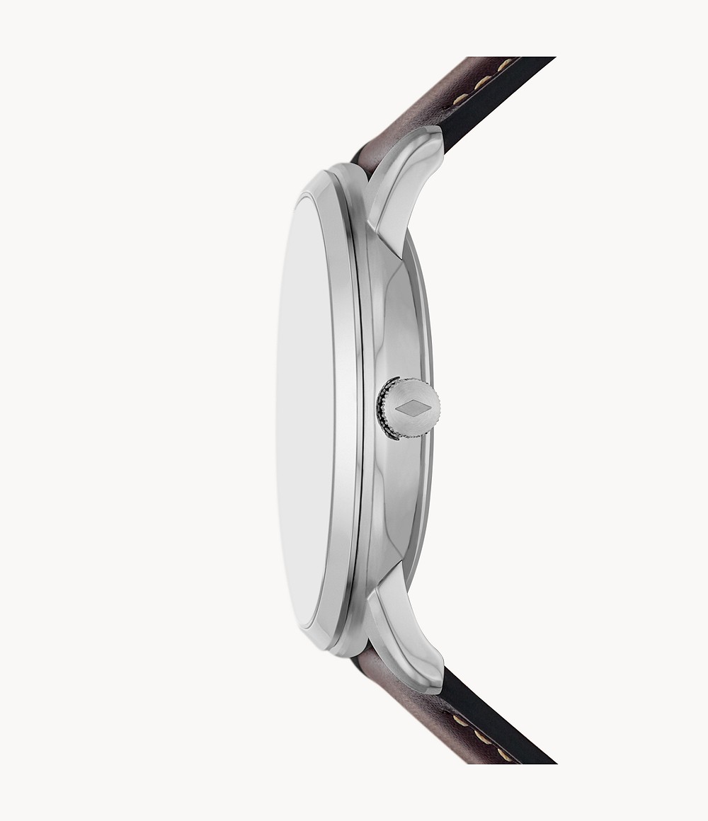 Fossil FS5905 นาฬิกาผู้ชาย Neutra Moonphase Multifunction Brown Eco Leather Men's Watch