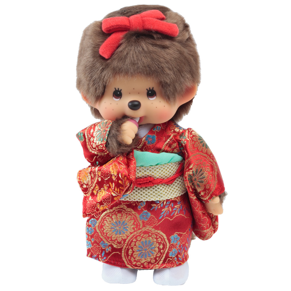 [PRE-ORDER] ตุ๊กตา ม่อนชิชิ กิโมโน สีแดง Size S ม่อนชิชิจัง Monchhichi 14 x 8 x 21 cm นำเข้าจากญี่ปุ่น オリジナル お着物モンチッチ 女の子（赤）IPM-11-Z