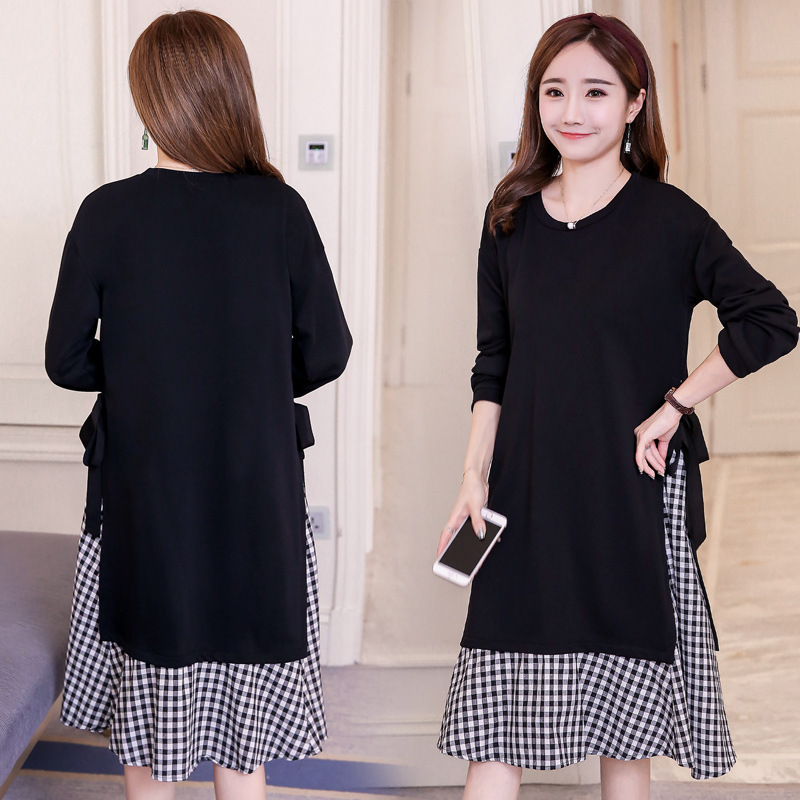 ชุดคลุมท้องแฟชั่นเทรนใหม่ แขนยาว มีโบว์ผูกด้านข้าง ใส่ได้ถึงคลอด สวยมากค่ะ M L XL XXL