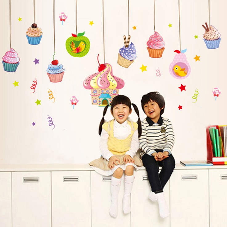 สติ๊กเกอร์ตกแต่งผนัง ขนาด 60x90 ซม. เนื้อ PVC มีกาวในตัว ไม่ทำลายผนัง เซต 3/3