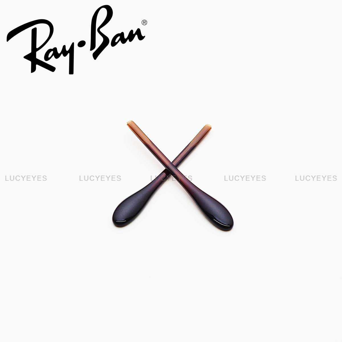 ยางหุ้มขาแว่นกันแดด RAYBAN RB3576N, BLAZE CLUBMASTER, RB3580N, BLAZE CAT EYE แท้ 100% (สีน้ำตาล)