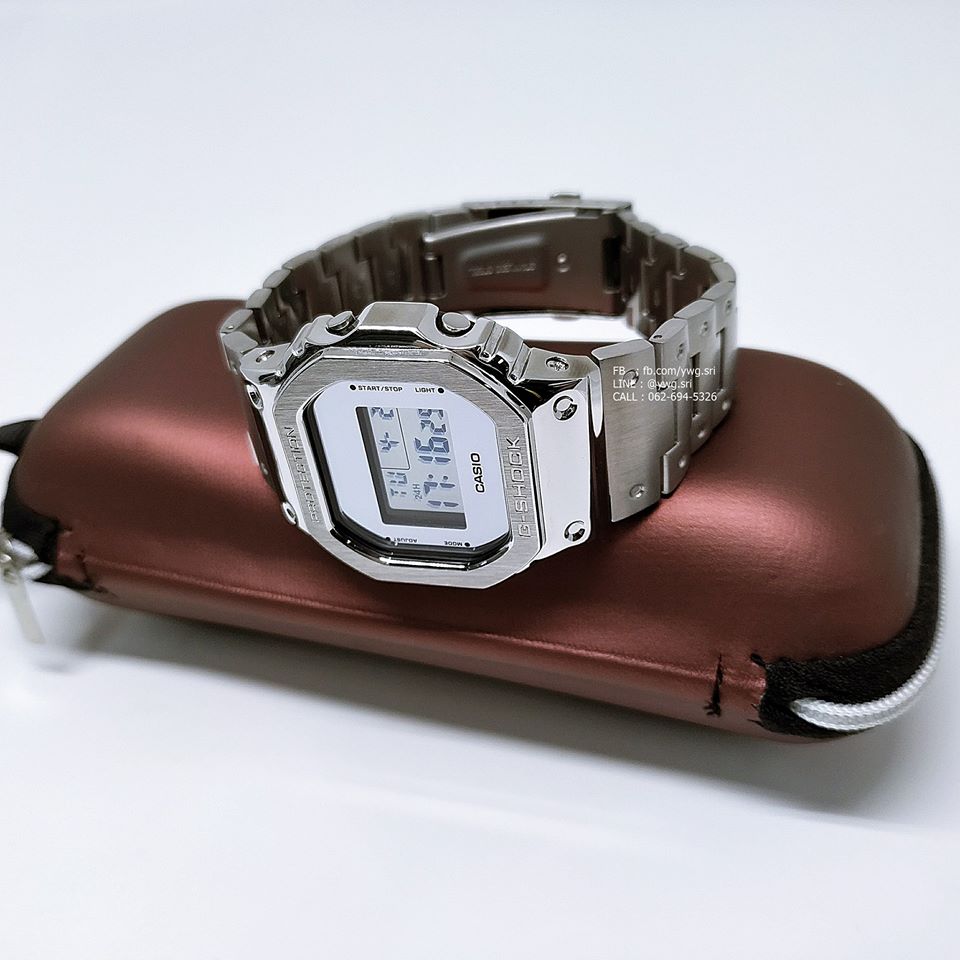 G-SHOCK CUSTOM รุ่น DW-5600 กรอบสายเหล็กหน้าเงิน