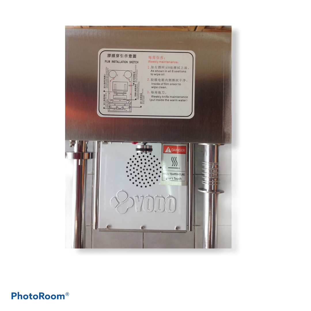 เครื่องซีลปากแก้วจากไต้หวัน ยี่ห้อ YODO รุ่น 2590D2 หน้าจอ LED Fully Auto YODO 2590D2 Fully Auto cup sealing machine