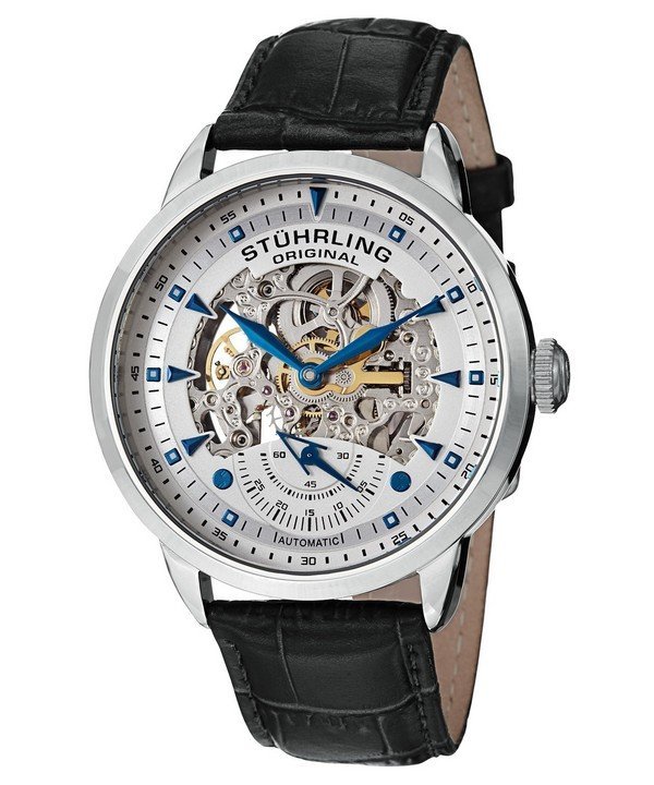 Stuhrling Original 133.33152 นาฬิกาผู้ชาย Stuhrling Original รุ่น 133.33152, Executive Automatic Skeleton Black Leather Men's Watch