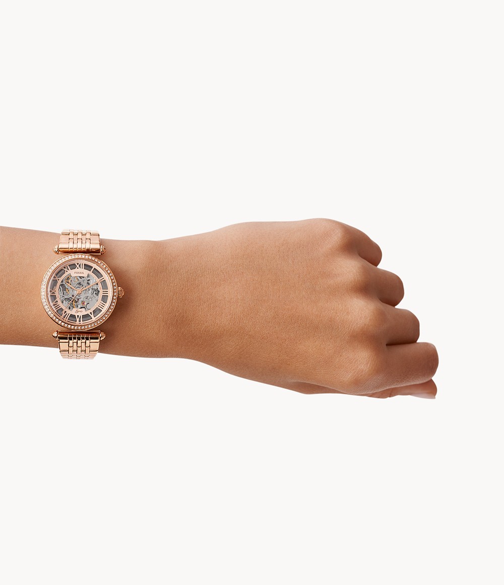 Fossil ME3198 นาฬิกาผู้หญิง Lyric Automatic Rose Gold-Tone Women's Watch