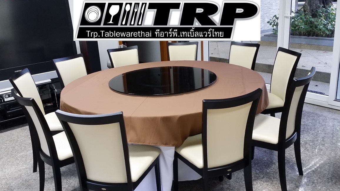 กระจกหมุนโต๊ะจีน เลซีซูซัน Lazy Susan Turntable 懒惰的苏珊 旋转玻璃餐桌 中式旋转玻璃桌套装 กระจกกลมใสขนาด 80 cm.หนา 10 mm. (สำหรับโต๊ะกลม 150 ซม.) Trp.Tablewarethai / ทีอาร์พี.เทเบิ้ลแวร์ไทย