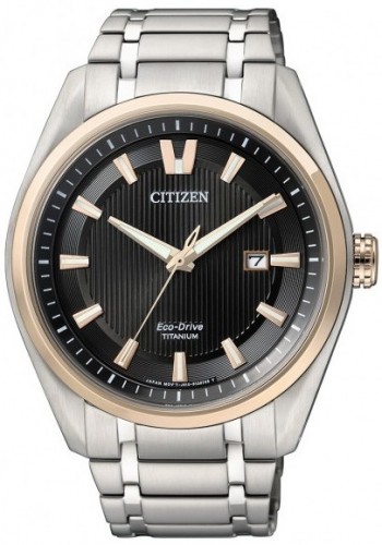 Citizen AW1244-56E นาฬิกาข้อมือผู้ชาย Eco-Drive Super Titanium Men's Watch