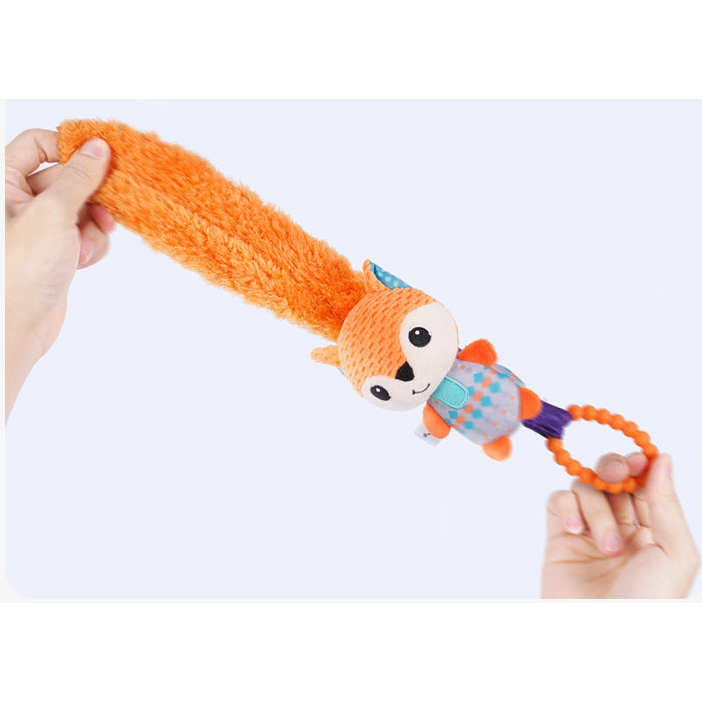 Sozzy ตุ๊กตารูปสัตว์ มีหาง ของเล่นตุ๊กตา ยางกัด กระดิ่งเขย่ามีเสียง ของเล่นเด็กเล็ก