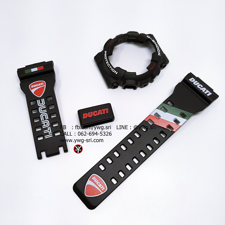 กรอบสาย G-SHOCK แท้ สีดำด้าน สกรีนลาย DUCATI ใส่ได้รับรุ่น GA-100 ,GA-110 ,GA-120 ,GD-100 ,GD-120