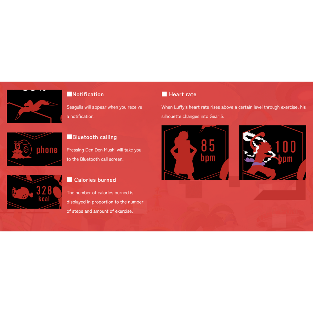 [PRE-ORDER] นาฬิกา วันพีซ สมาร์ทวอชท์ ลูฟี่ GARRACK ONE PIECE x Smartwatch Luffy Ver. (HUC-OP-FT3-L) นำเข้าจากญี่ปุ่น ギャラック ONE PIECE ルフィモデル / HUC-OP-FT3-L