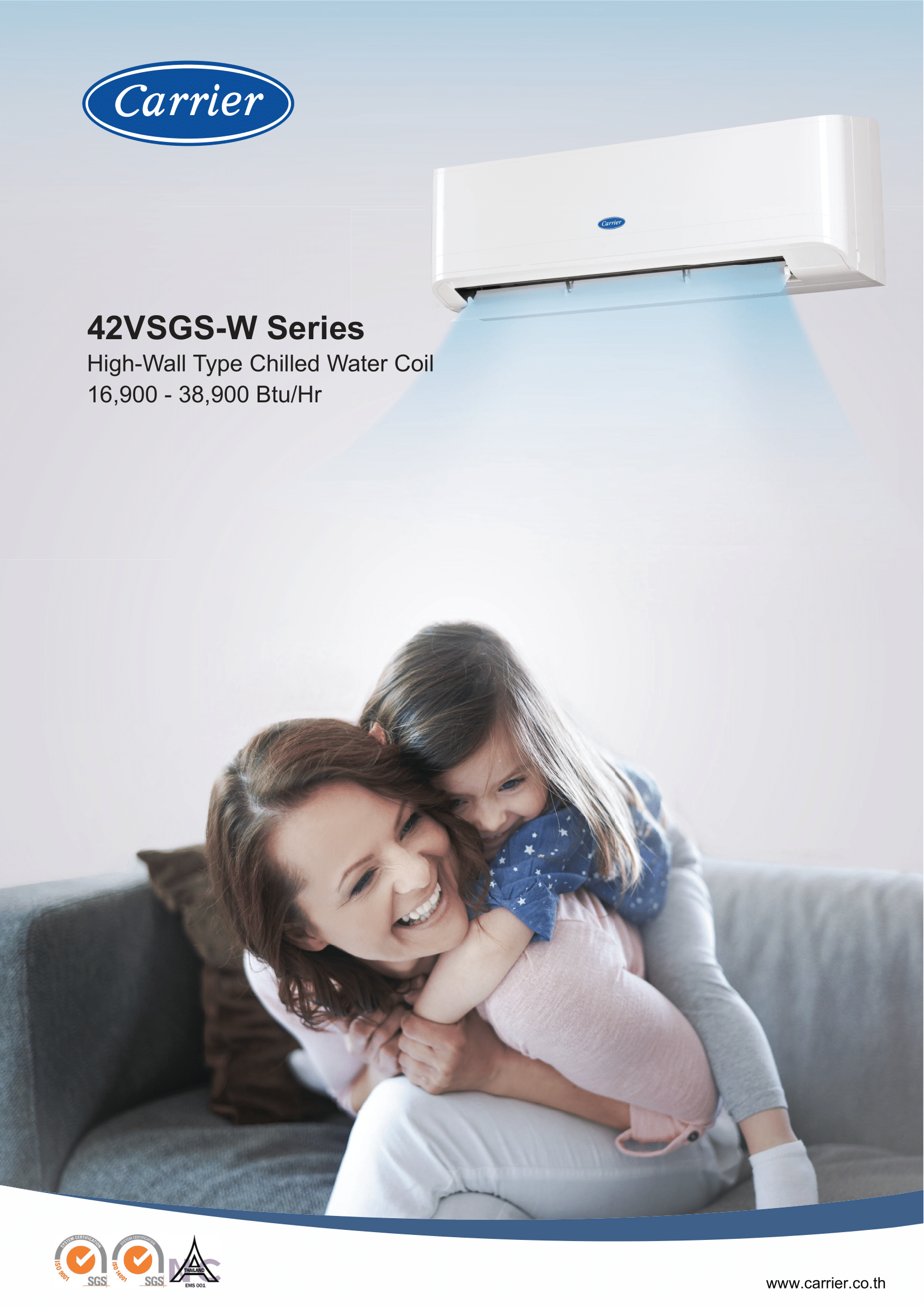 เครื่องปรับอากาศ CARRIER VRF แบบติดผนัง CHILLED WATER, HIGH WALL รุ่น 42VSGS030W-10FR