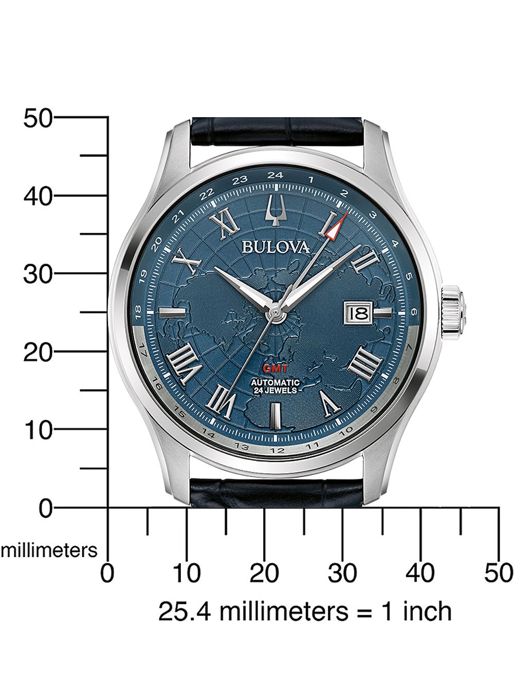 Bulova 96B385 นาฬิาผู้ชาย Wilton GMT Automatic Men's Watch