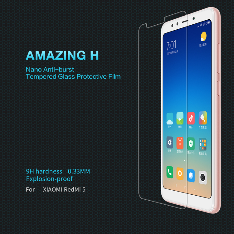 ฟิล์มกระจกนิรภัย Nillkin H สำหรับ Xiaomi Redmi 5 (ไม่เต็มจอ)