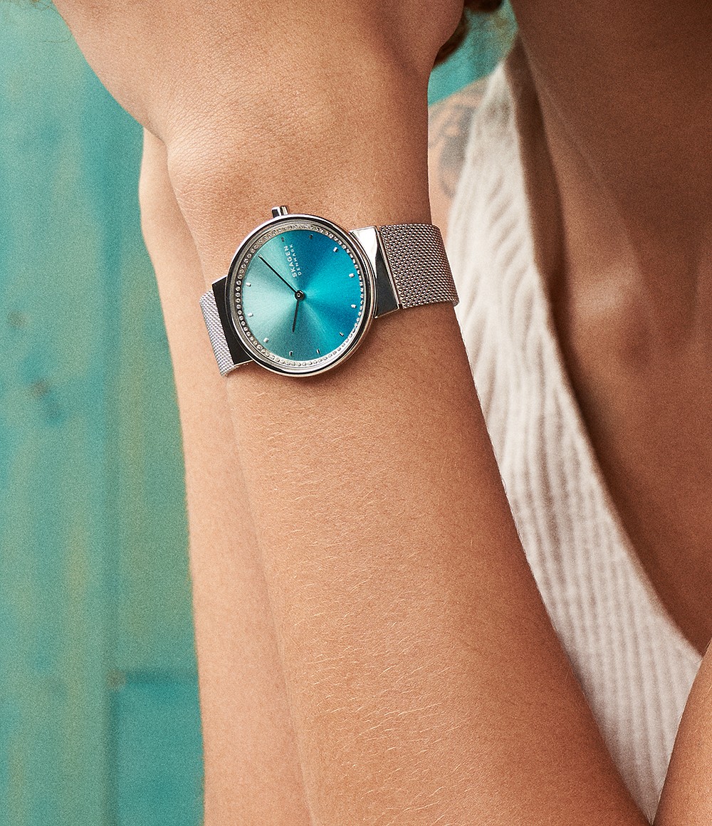 Skagen SKW2983 นาฬิกาผู้หญิง Freja Two-Hand Silver-Tone Quartz Women's Watch